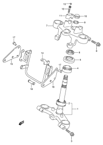 GSF250 Кронштейн передней вилки