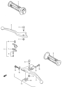GSX600 Рулевой рычаг