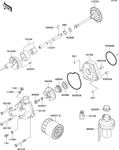 ZX600 Масляный насос и фильтр
