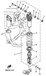 TT250R Задняя подвеска