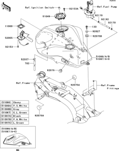 ZR750 Топливный бак