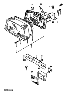 GSX550 Задний комбинированный сигнал