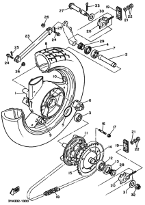 FJ1200 FJ1200B Rear wheel complete assy