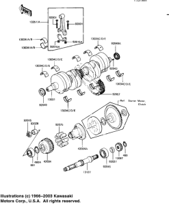 KZ1100 Crankshaft / secondary shaft