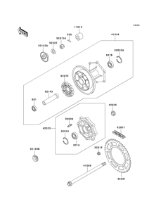 KLE500 Задняя ступица колеса