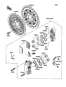 ZX1100 Передние тормоза
