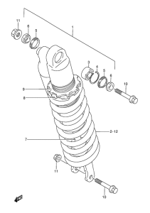 RMX250 Абсорбер удавный в сборе задний