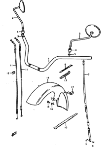 GS1000 Handlebar - front fender