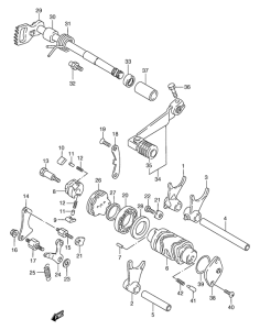 TS125 Переключение передач