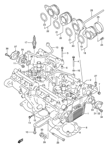 GSF400 Головка цилиндров