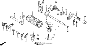 CR125R Gearshift drum 81-82