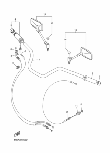 XVS650 Рулевой рычаг и кабель