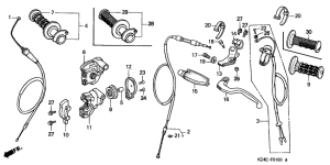 CR125R Handle lever / switch cable