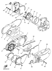 YP125R Крышка картера двигателя