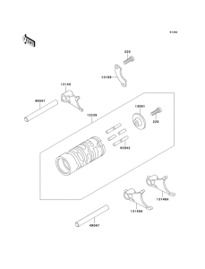 KX60 Валы и вилки переключения передач
