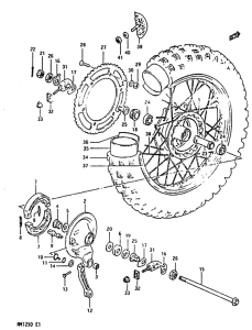 RM125 Rear wheel complete assy