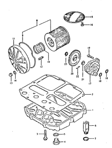 GSX400 Масляный насос и фильтр