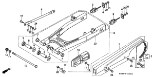 CB250 Rear swingarm / chain case