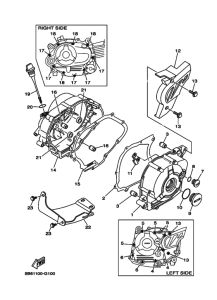 TTR110E Crankcase cover ass`y  (v