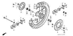 CR80R Rear wheel complete assy
