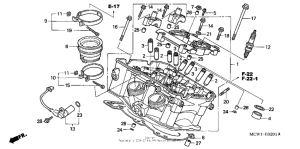 VFR800 (ABS) Головка цилиндров задняя