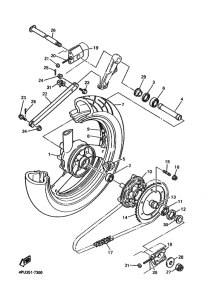 XJR1200 Rear wheel complete assy