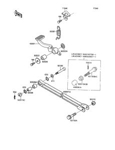 ZX1100 Педаль тормоза