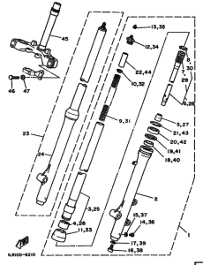 YZ80 YZ80D Вилка передней оси