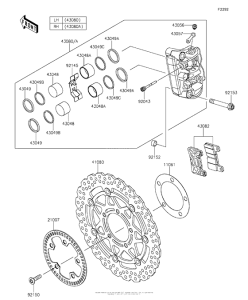 ZX1000 Передний тормоз