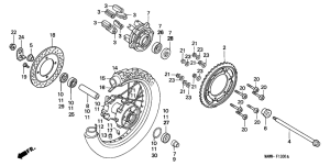XL600V Rear wheel complete assy