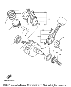 XV1100KC Коленчатый вал и Поршень