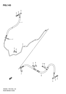 AN400 Задние тормозные трубки