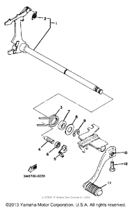 XS650SJ Shift shaft-pedal