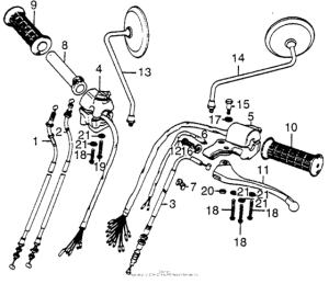 CB550 Handle switch + lever + cables