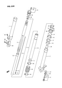 RMX250 Передняя вилка