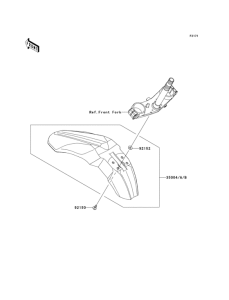 KLX125 Крыло переднее