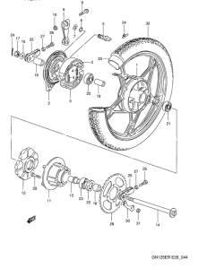 GN125 Rear wheel complete assy
