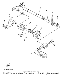 YZ125D1 Вал переключения
