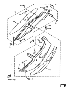 YZF750R Крышка боковая & oil tank