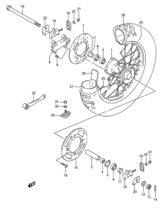 RM80 Rear wheel complete assy