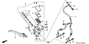 CB900F Передний главный тормозной цилиндр