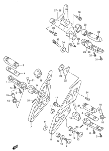 GSX-R1100 Подножки