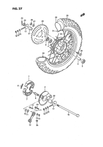 JR50 Rear wheel complete assy
