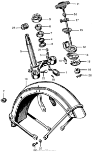 CB450 Steering stem + front