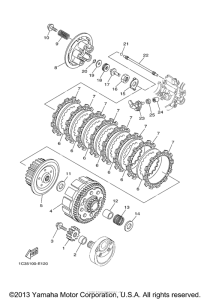 YZ125B1 Сцепление