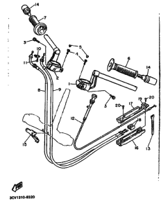 FJ1200 FJ1200A Рулевой рычаг и кабель