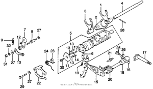 GL1000 Shift drum + shift fork