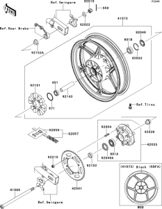 EX250 Задняя ступица колеса