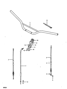 RM50 Handlebar - control cable
