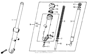 CM200 Передняя вилка